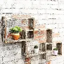 Wall Mounted Interlocking Floating Wooden Shelves